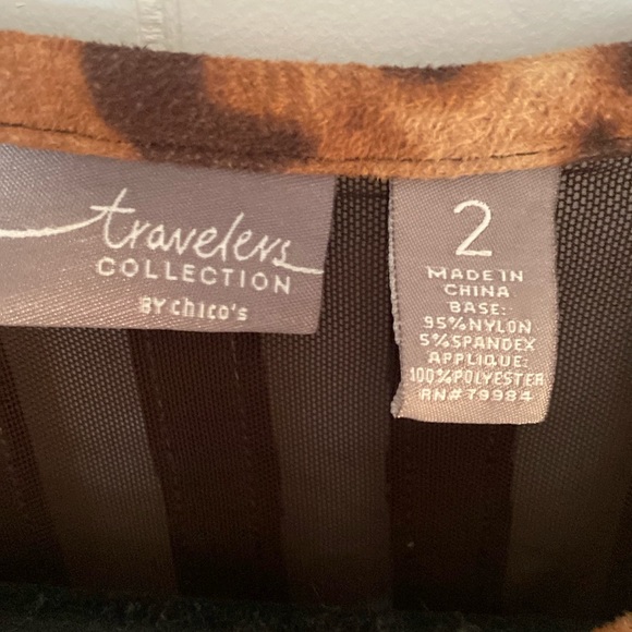 Travelers Collection By Chico’s Animal Print Cardigan Size 2 (Size M) - Picture 2 of 14